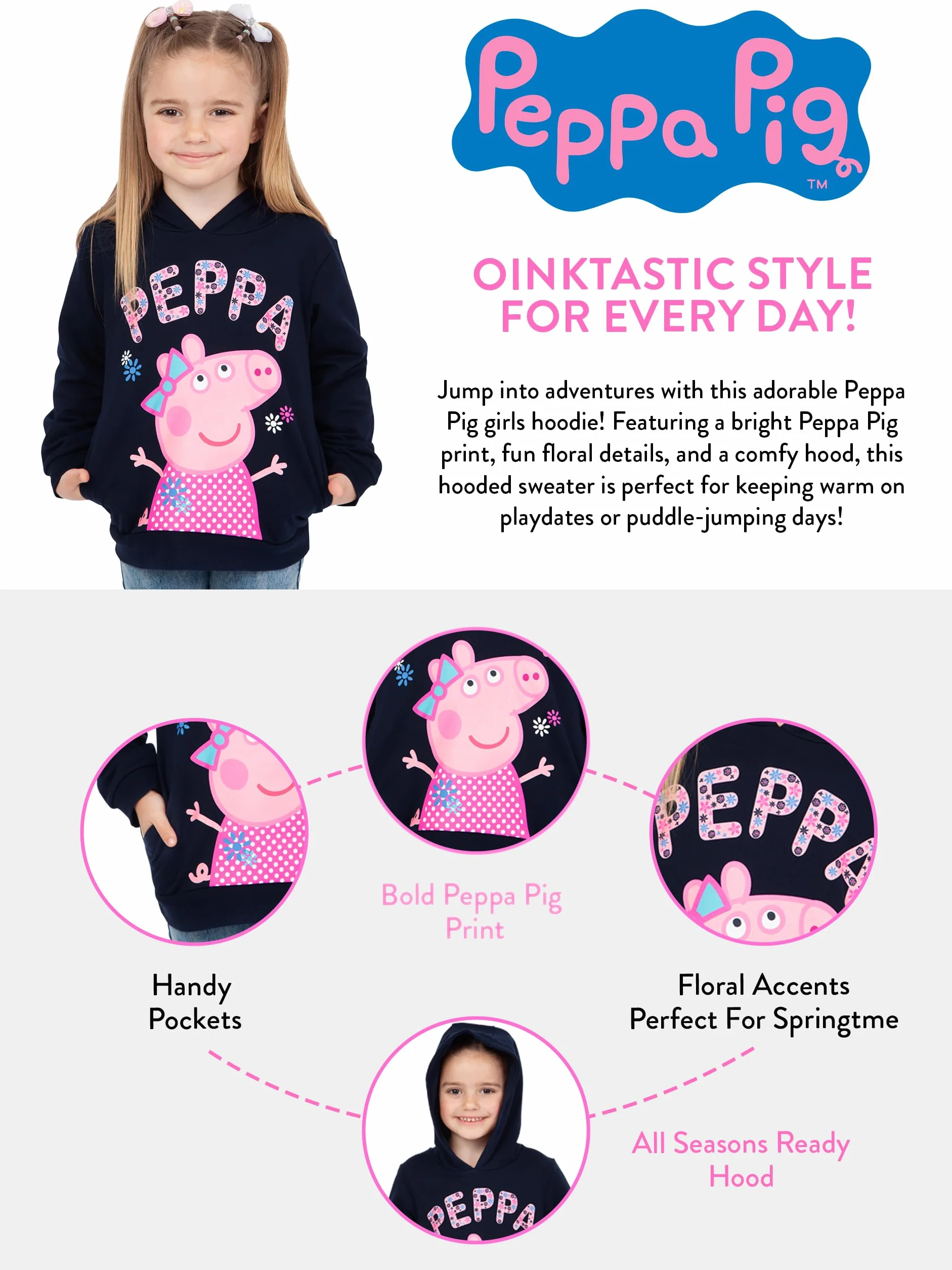 Peppa Pig Felpe con Cappuccio per Ragazze