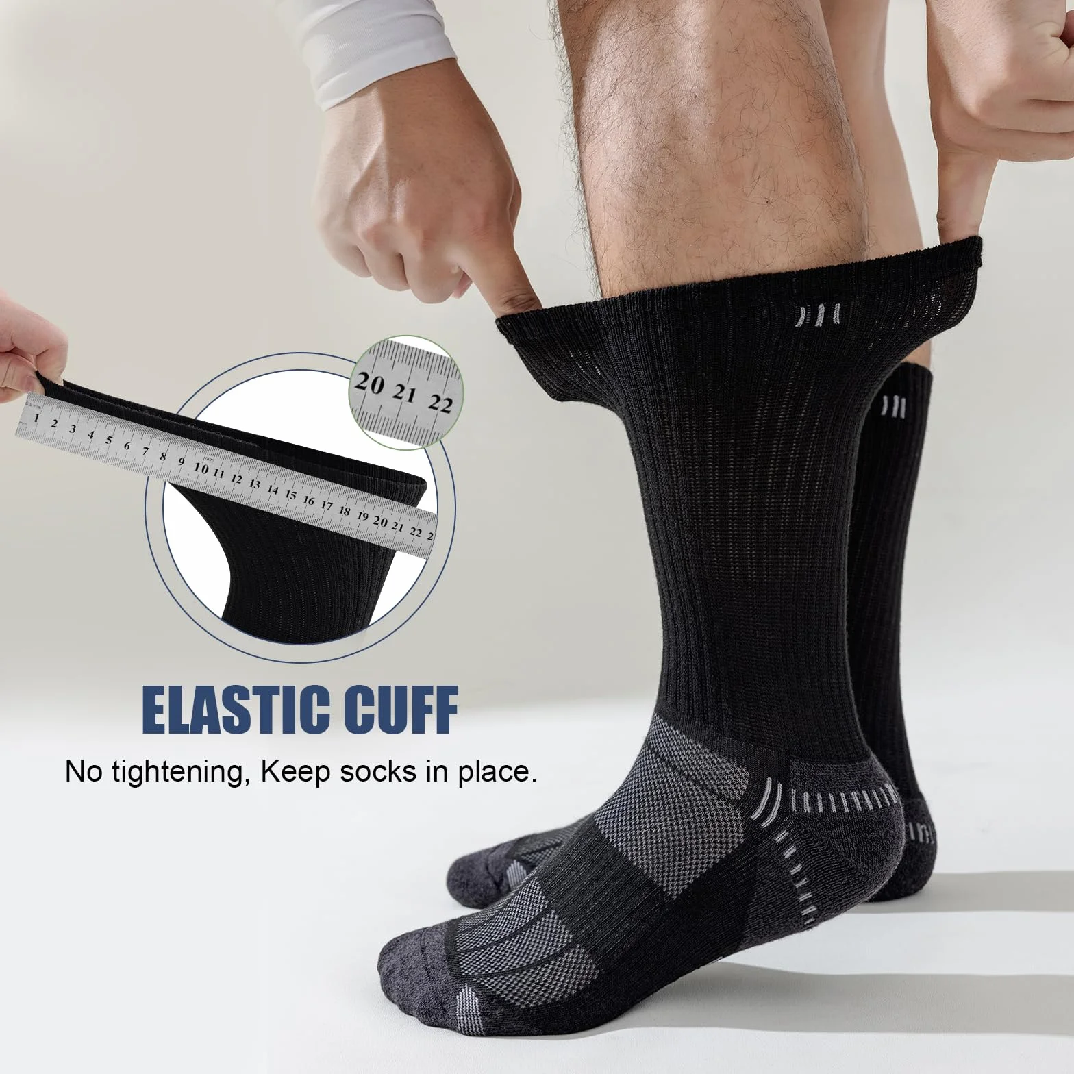 Circorld Calze Uomo Traspiranti Cuscino Uomo Donna Calzini Sportivi Spugna Running Lavoro Calze per Trekking Sportive Corsa 5 Paia