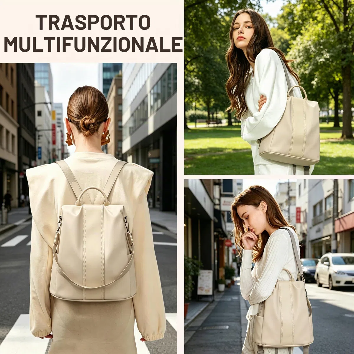 shepretty Zaino Donna antifurto Borsa Tracolla Zainetto Viaggio Daypack,12911-1