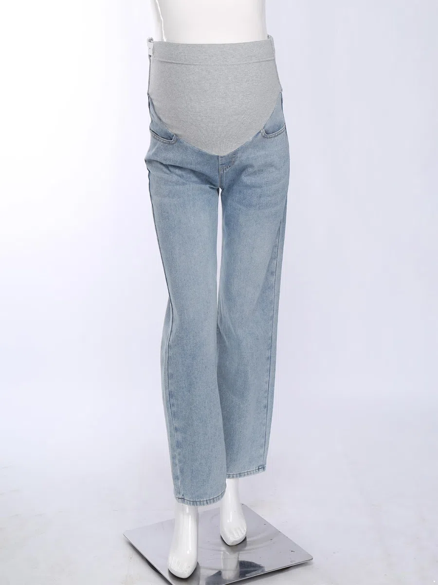 Freebily Jeans Premaman per Donne Incinte Pantaloni Premaman Lunghi con Tasche Pantalone da Lavoro Casual Maternity Jeans maternità Leggings per Gravidanza