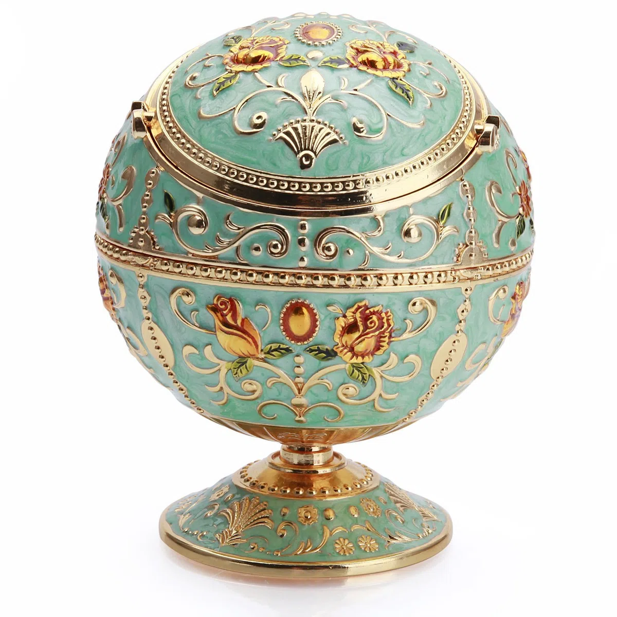 Portacenere fumigato antivento vintage con coperchi Portacenere portatile in metallo per esterni e interni Uso regalo piacevole per uomini e donne (verde chiaro)
