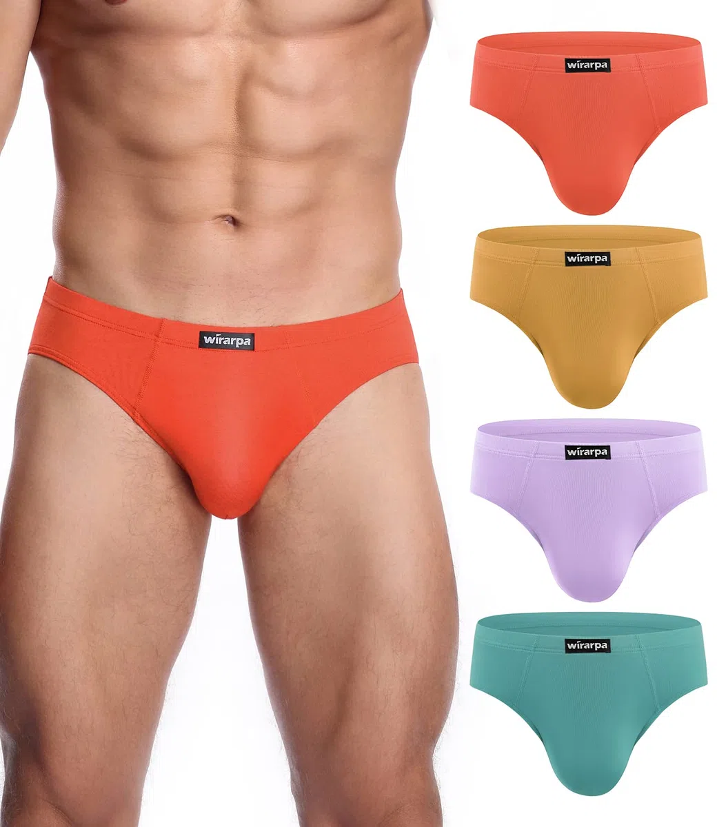 wirarpa Slip Uomo Microfibra Mutande Elastico Pacco da 4