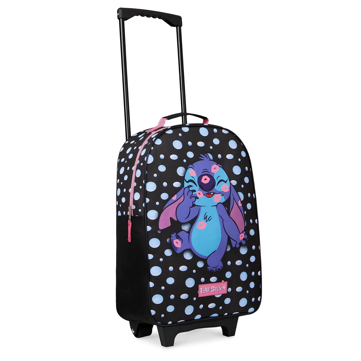 Disney Trolley Bambina Valigia Trolley Minnie Stitch Frozen Valigia per Bambini da Viaggio Bagaglio a Mano Cabin Bag 2 Ruote Accessori Minnie Elsa Stitch Gadget (Nero Stitch)
