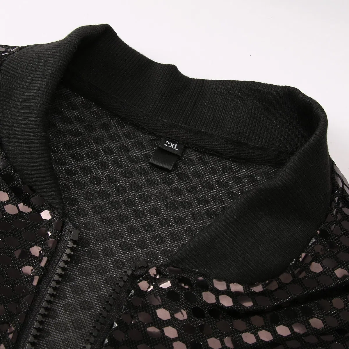 Bomber da uomo con paillettes – Giacca sottile glitterata con colletto alto e chiusura lampo | Elegante vestito da festa per occasioni speciali o eventi