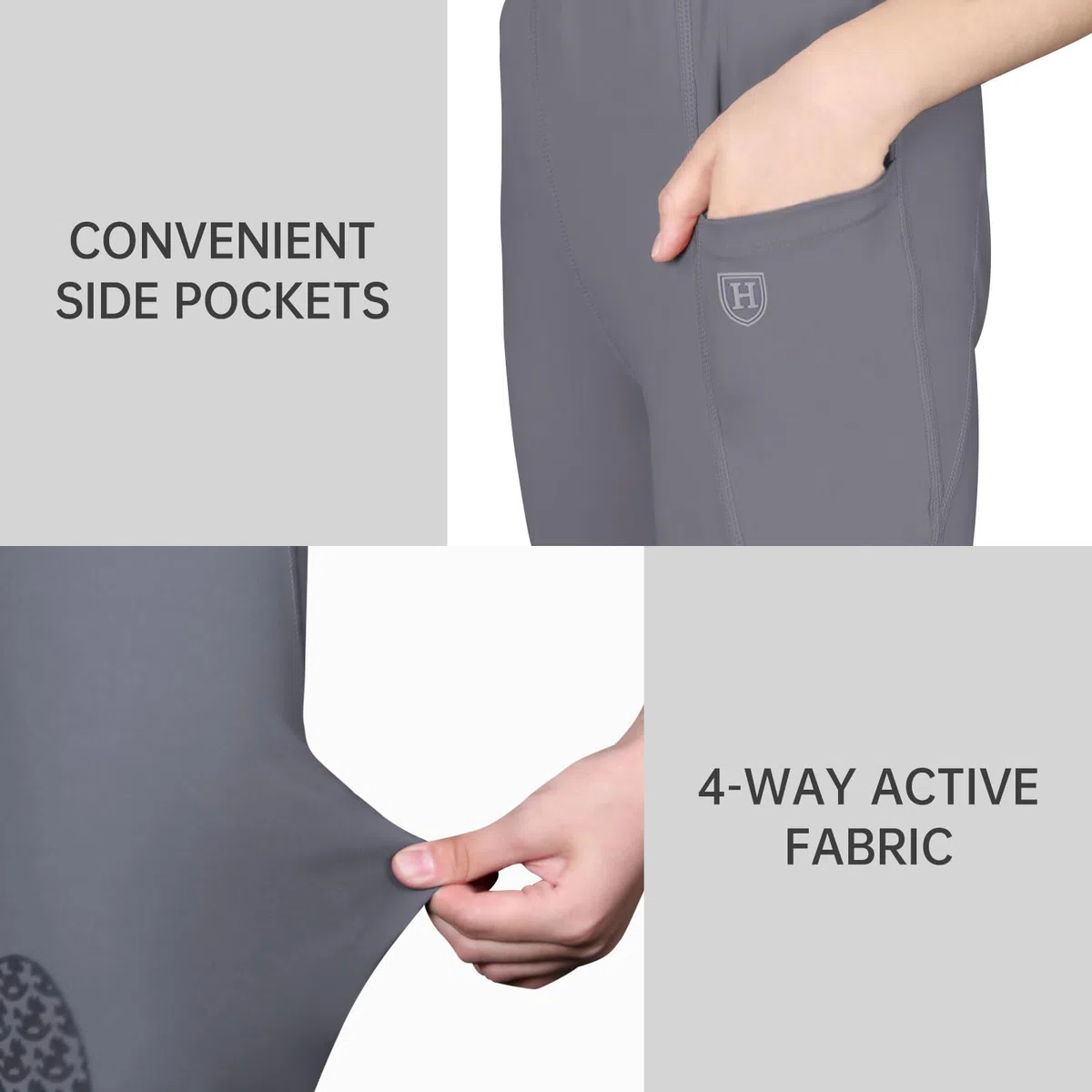 Harrison Howard Pantaloni da equitazione per bambini, con toppa al ginocchio, pantaloni da equitazione