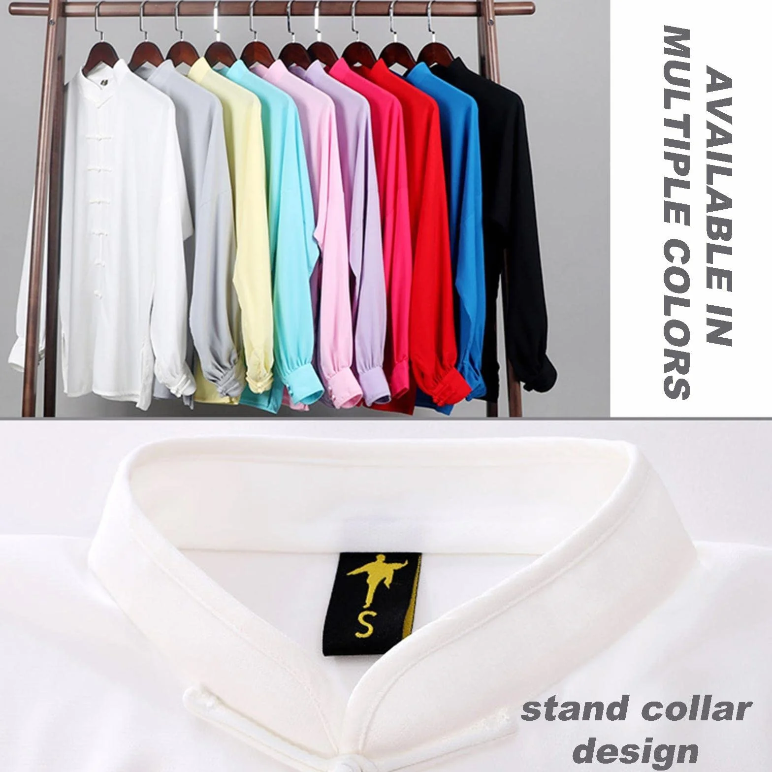 Kung Fu Tai Chi - Abbigliamento per uomo e donna, a maniche lunghe, per allenamento primaverile, colore: nero