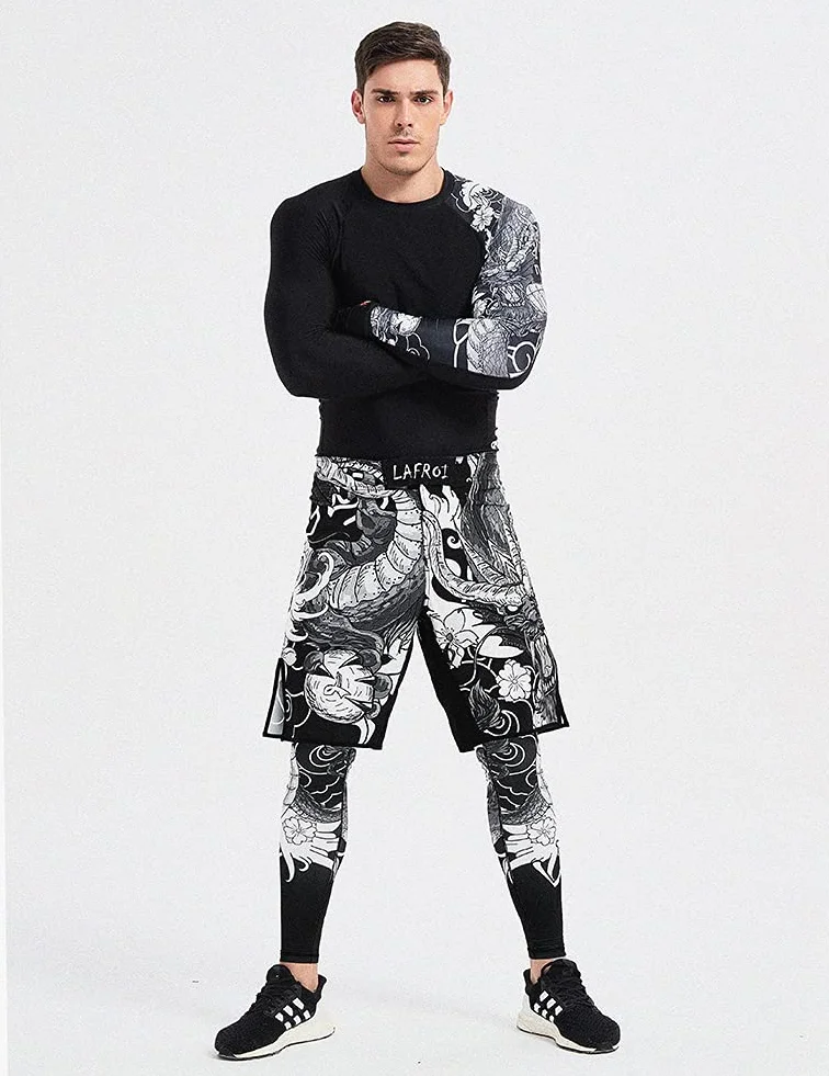 LAFROI Pantaloncini da boxe da uomo, con coulisse e tasca, QJK01