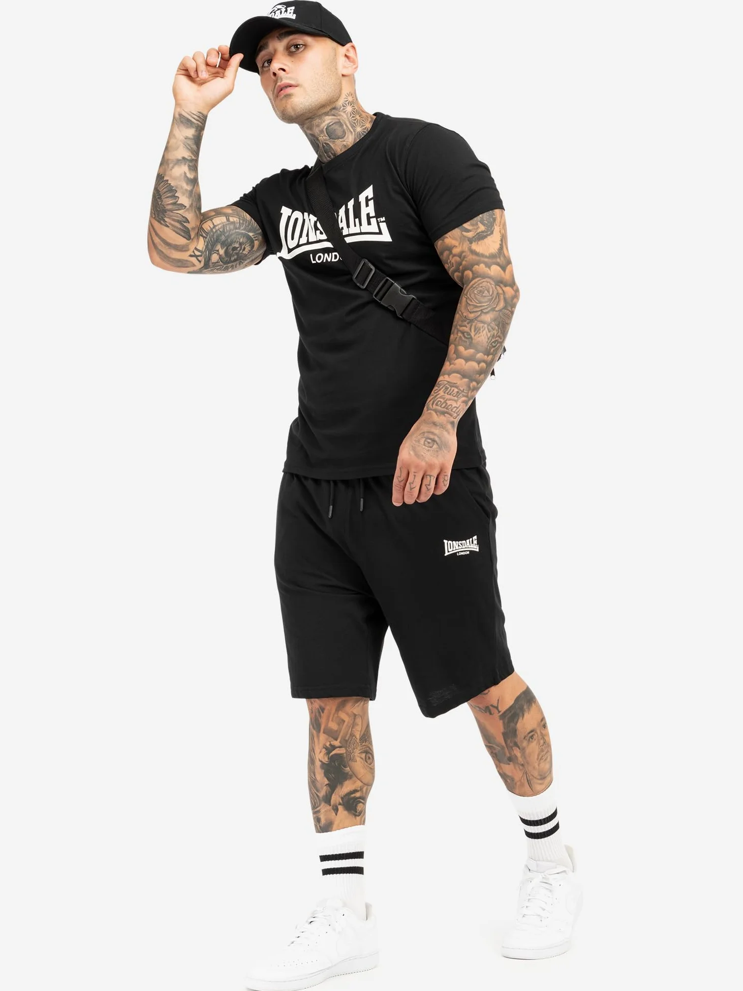 Lonsdale Moy Completo t-shirt e pantaloncini da uomo vestibilità normale Uomo (Pacco da 1)