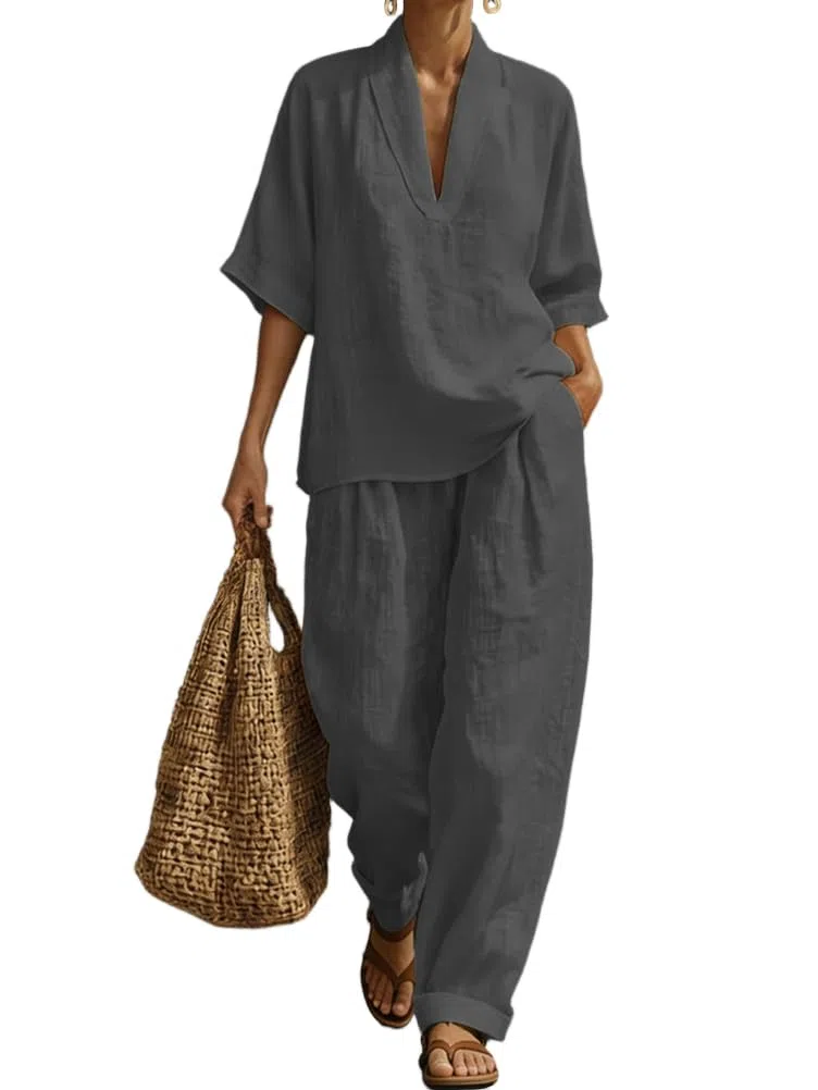 shownicer Completo Donna Tuta Elegante Estiva 2 Pezzi Set Maniche Corte Top E Pantaloni Curvy Completo Due Pezzi Set Completi Tute