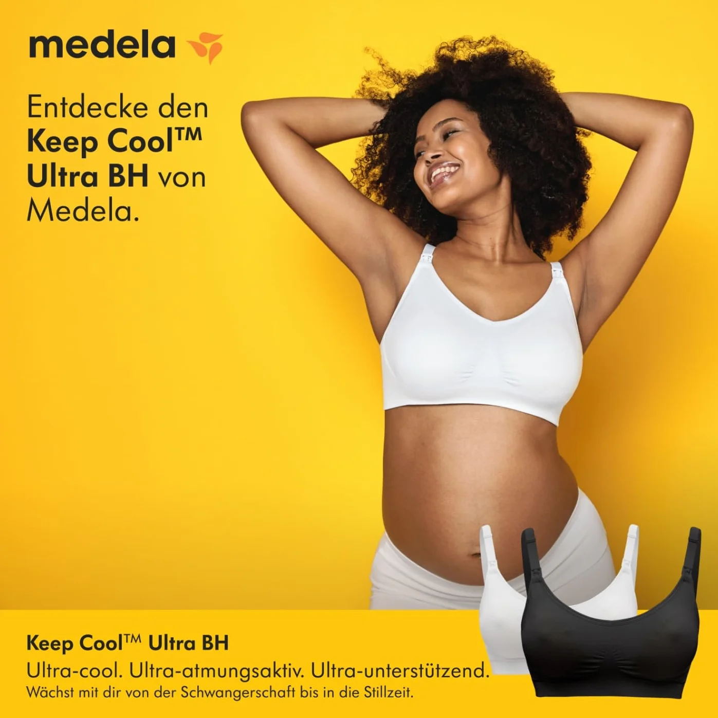 Medela Reggiseno Keep Cool Ultra per Gravidanza e Allattamento, Senza Cuciture con 6 Zone Traspiranti, Tessuto Soft Touch e Supporto Extra