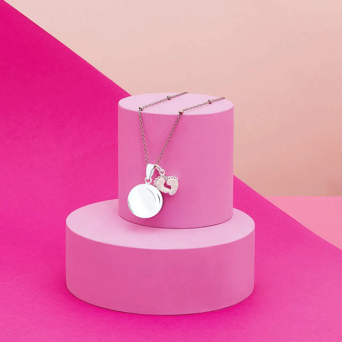 MAMIJUX Chiama Angeli Piedini Mamma Idea Regalo Gravidanza Collana Donna Richiamo degli Angeli Catenina Acciaio