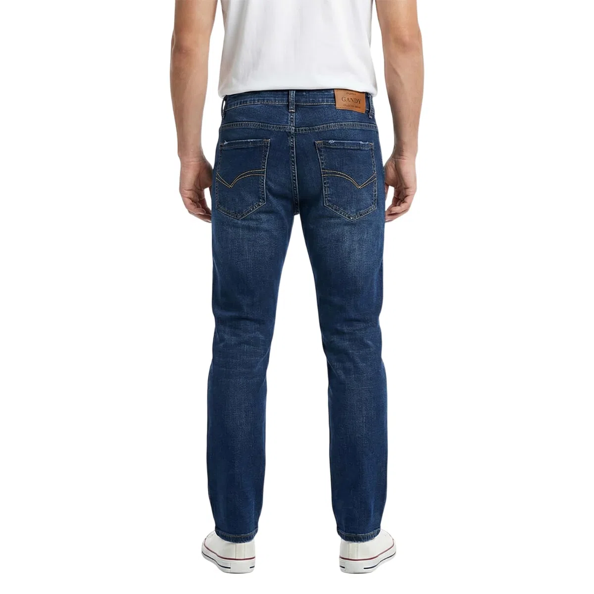 Gandy Jeans Uomo, 5 Tasche, Gamba Dritta, Pantalone Elasticizzato a Vita Alta, Regular Fit