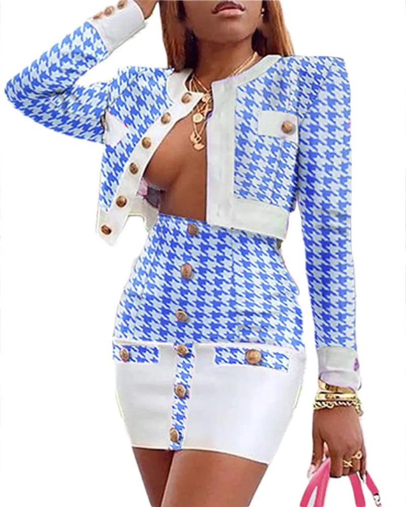 ORANDESIGNE Tailleur Donna Gonne e Giacca Tuta Due Pezzi Blazer + Minigonna Completo Elegante Tailleur Sexy Moda Business OL Formale per Ufficio Slim Fit Completo Tailleur