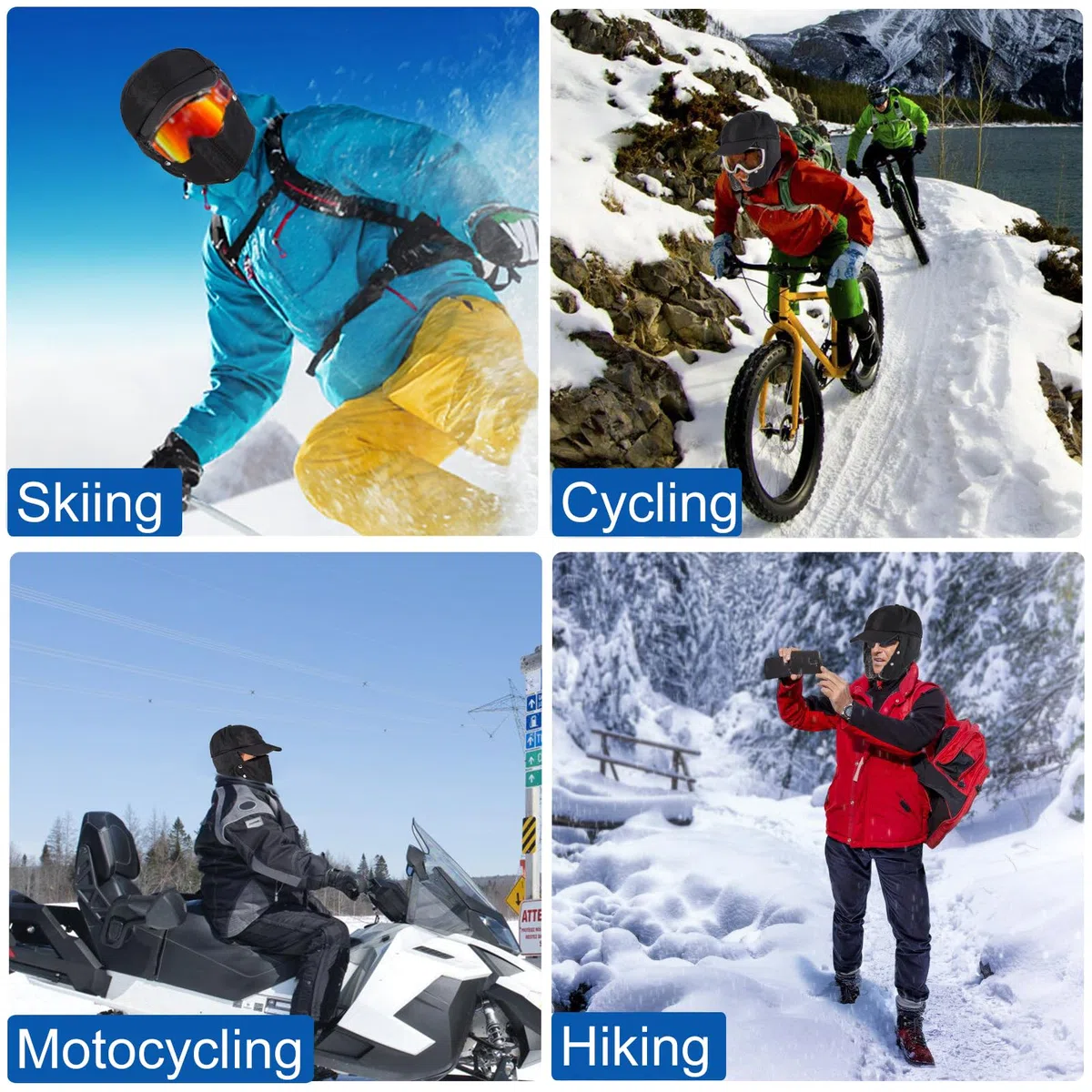 NONMON Cappello Aviatore Invernale Unisex, Uomo Donna Cappellino Bomber Caldo Ushanka Russo Trooper Trapper con Maschera e Orecchie, Impermeabile Antivento Berretto da Baseball per Ski Ciclismo