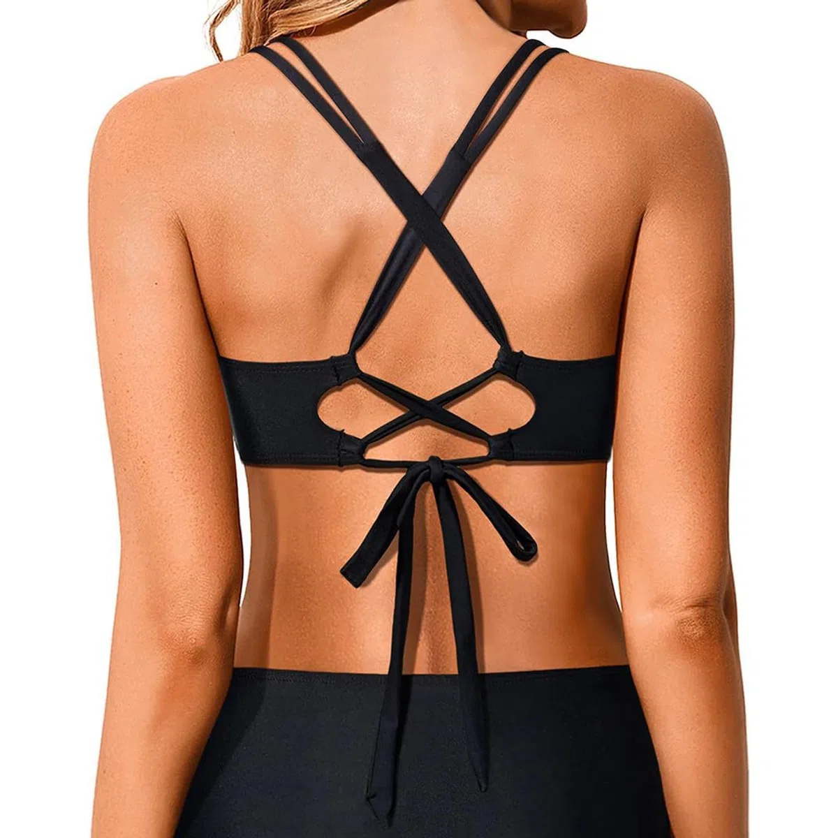 Rayson Bikini Top Push up Classico Imbottito Reggiseni a Triangolo a Fascia Colore Solido Parte Alta del Bikini Donna