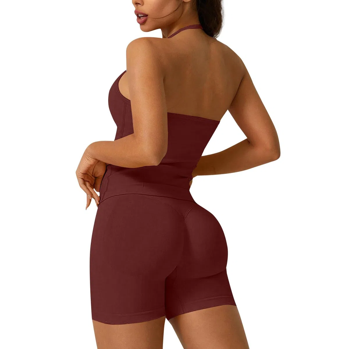 2 PCS Set da Abbigliamento Sportivo da Palestra Senza Cuciture, 2 Pezzi Push Up Tuta Completa Elegante Reggiseno e Leggings Corte a Vita Alta Yoga Gym Fitness Activewear