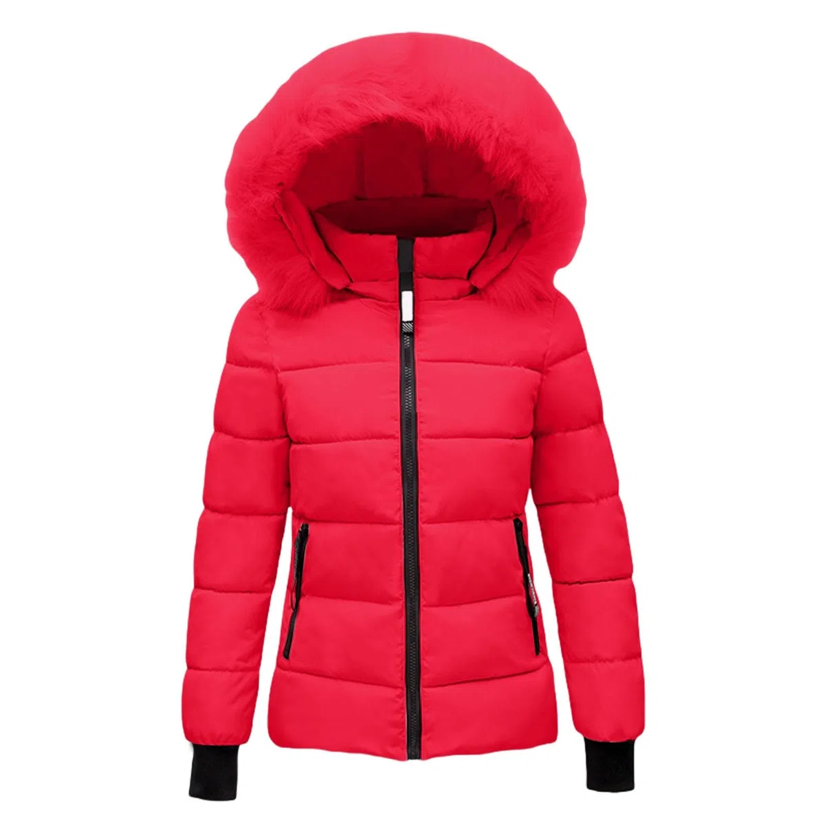 Giacca Donna Invernale Elegante Piumino Leggero Curvy Giubbotto Corto con Cappuccio e Zip Casual Antivento Giubbino Trapuntato Caldo Piumini Imbottita Cappotto Taglie Forti Moda Parka Puffer Jacket