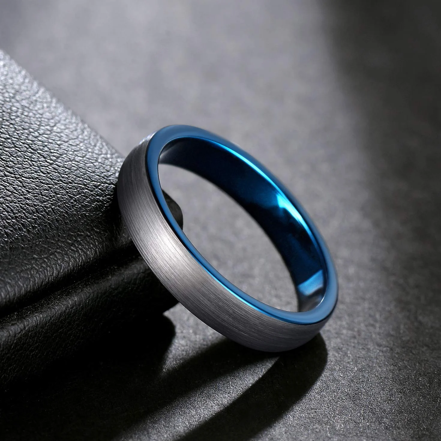 Zakk 4mm Anello da uomo e da donna tungsteno anello di fidanzamento fede nuziale anelli per partner