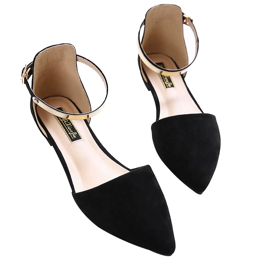 Donna Punta Velluto Ballerine Elegante D'Orsay Pumps Piatto Scarpe da Sera