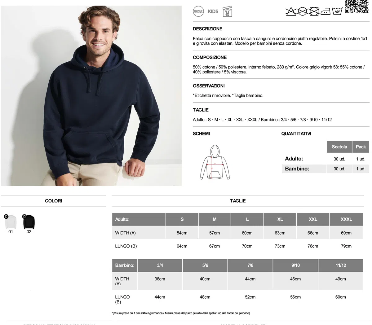 Felpa con Cappuccio di Roby Unisex Bambino Bambina Ragazza v3