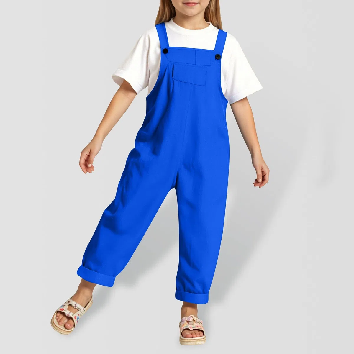 Generico Salopette Bambina Bambino Estive 3-14 Anni in Misto Cotone Tuta Meccanico Leggero Tuta da Lavoro Oversize Pantaloni Casual Mare per Sportivo, Scuola Materna ed Elementare