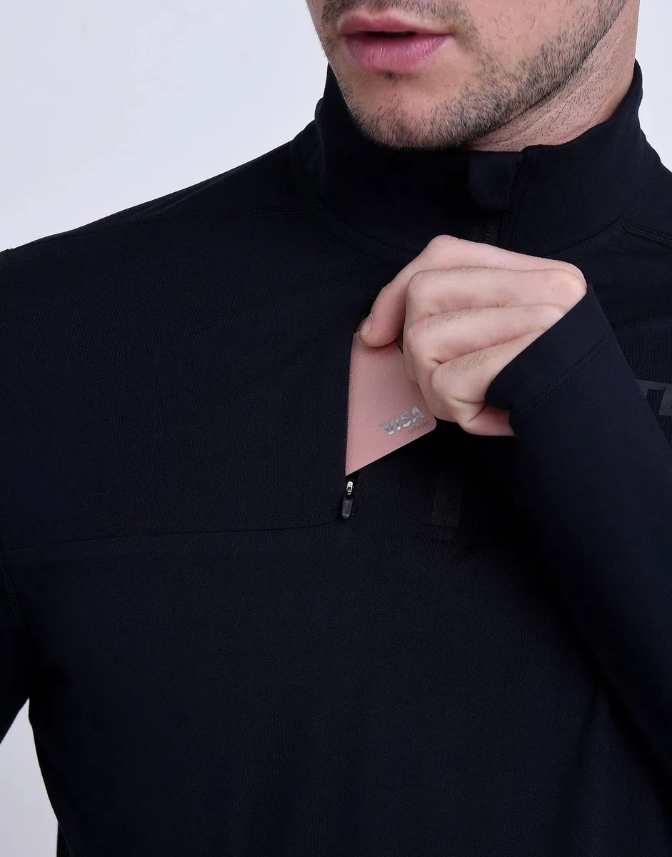 TCA Maglia Termica Uomo Fusion PRO - Sottogiacca Moto con Maniche Lunghe e Zip - Maglia Termica Tecnica Uomo con Manica Lunga - Abbigliamento Termico Moto e da Corsa - Tecnologia Quickdry