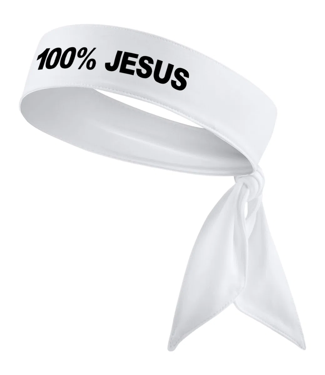 100% Gesù Sport Testa Tie Fascia Calcio Fútbol Calcio Bianco Nero Atletica Fitness Stretch Sweatband Ninja Tie Bandana