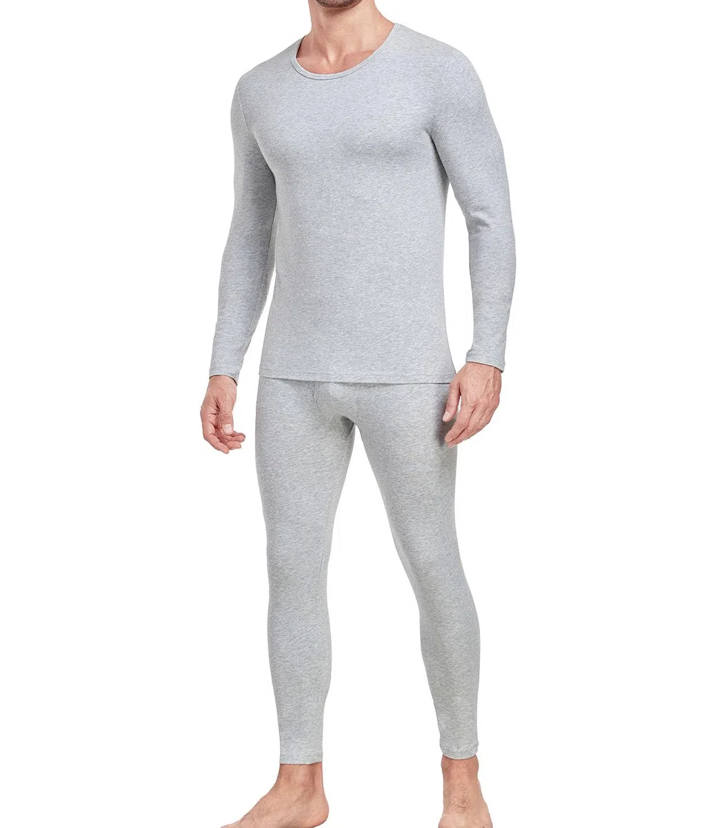 wirarpa Set di Intimo Termico Uomo Cotone - Maglia a Maniche Lunghe Leggera e Pantaloni da Pigiama