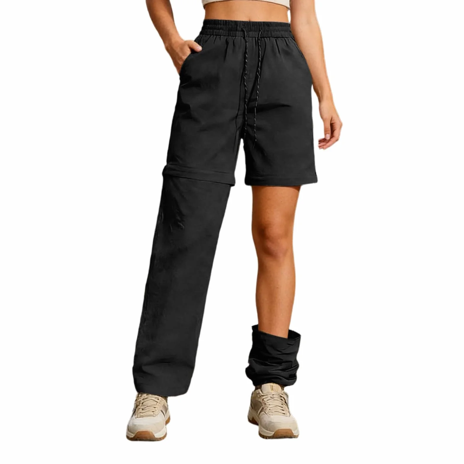 Pantaloni trekking donna con Zip Off leggeri asciugatura rapida resistenti all'acqua con tasche cerniera Donna Asciugatura Rapida Traspiranti Pantaloni Montagna Cerniera per attività All'aperto