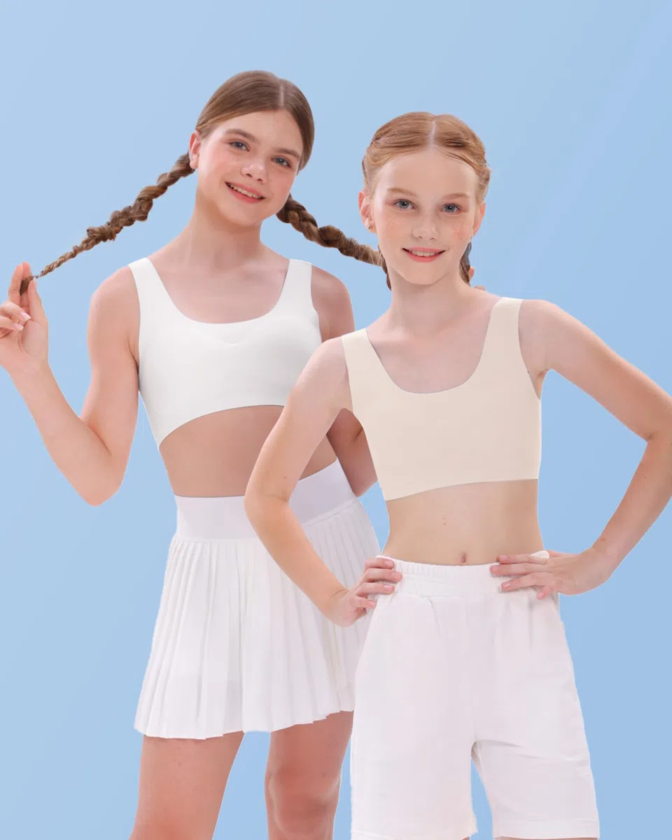 SALIA Girl Reggiseni Allenamento per Ragazze dai 10 ai 16 Anni Reggiseno Sportivo Senza Cuciture con Schiume Rimovibili, Daily