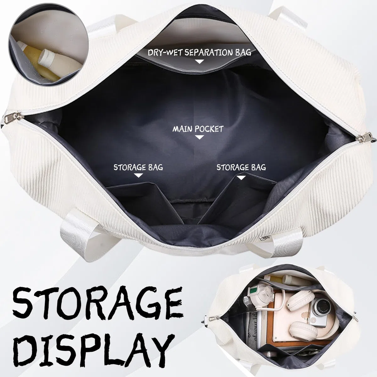 YOUYIKE Borsone da Viaggio Donna Borsa 40x30x20 con 2 Pezzi Borse per Scarpe Scomparto Scarpe Viaggio Pieghevole Separazione a Secco e a Umido Borsa Piscina Palestra Weekend Aereo Bagaglio Sportiva | borsa da viaggio 40l