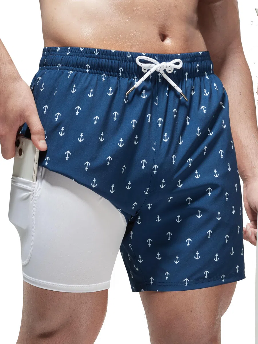Arcweg Costume da Bagno per Uomo e Ragazzo, Pantaloncini da Bagno con Compressione Liner 2 in 1, ad Asciugatura Rapida, Pantaloncini da Surf Elastici con