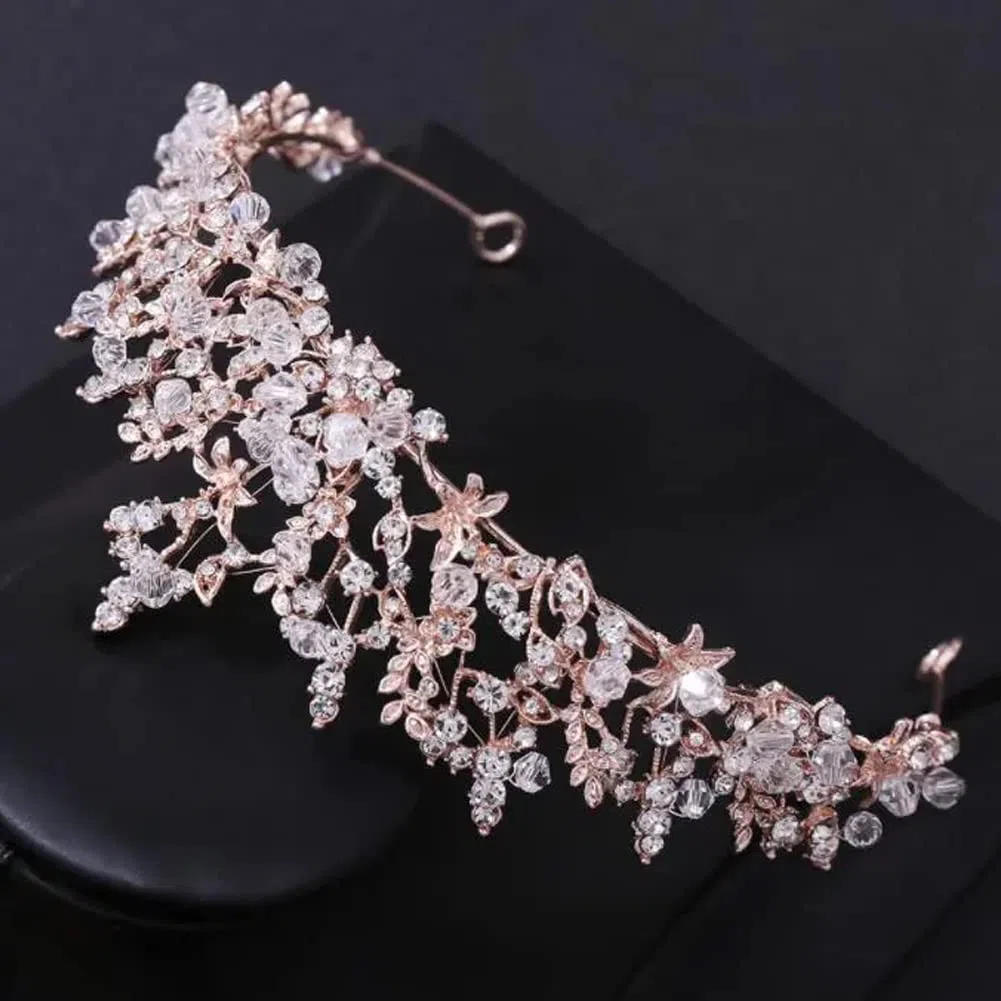Tiara di cristallo per sposa, principessa, diadema nuziale, per matrimoni, balli di fine anno, feste di compleanno