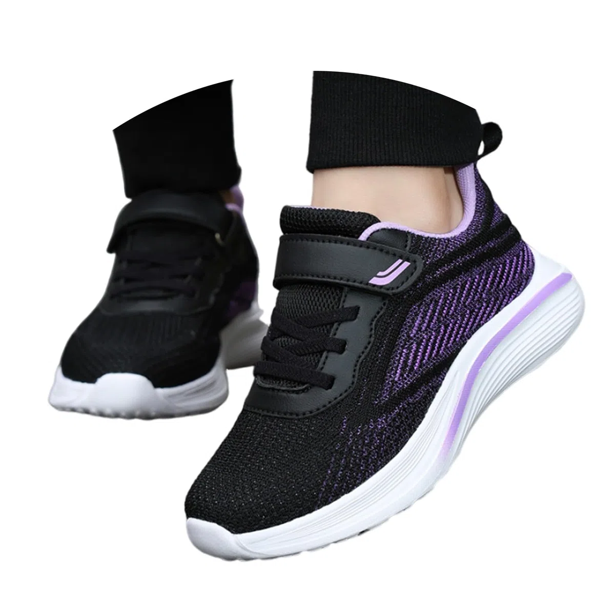 Sneaker Bambino Ragazza Ragazzo 28-39 EU con Strappo Chiusura e Rete Traspirante Scarpe da Ginnastica Confort Antiscivolo con Suola Ondulata​ per Montagna Trekking Basket Tennis