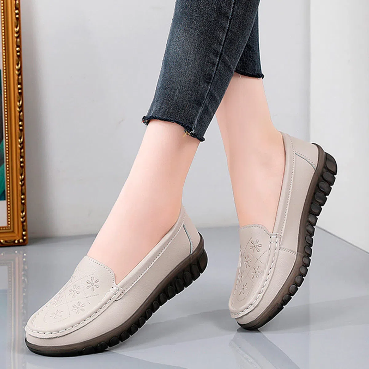 Scarpe da vela da donna, comode, scarpe da barca da donna, con suola morbida, slip-on per il tempo libero, scarpe basse, casual, traspiranti, scarpe da trekking classiche, piatte