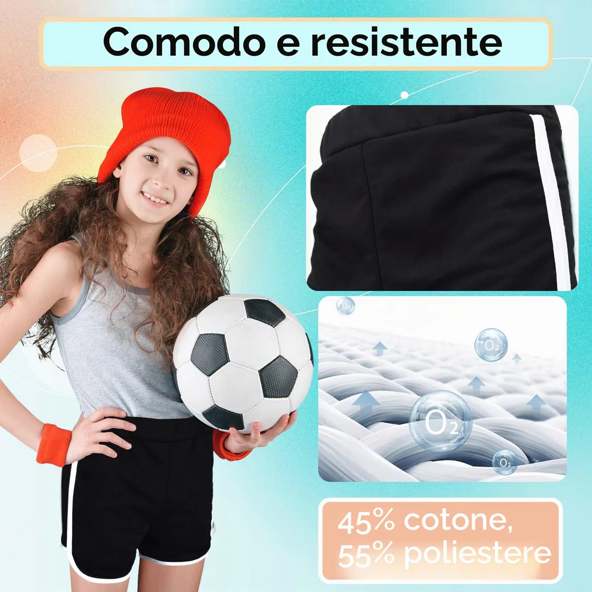 GENTABY Pantaloncini da bambina Gym Running Cotone Pantaloni Estivi Danza Casual Wear 3 Pack 2-12 anni Ragazza Pantaloncini Neri Bambini Pantaloni Atletici