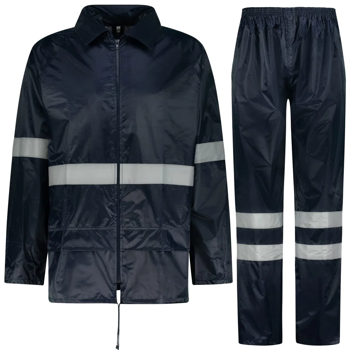 BWOLF Himalaya - Tuta antipioggia da uomo, a maniche lunghe, impermeabile, con elastico in vita, giacca con cappuccio, giacca antipioggia + pantaloni da pioggia, 2 tasche