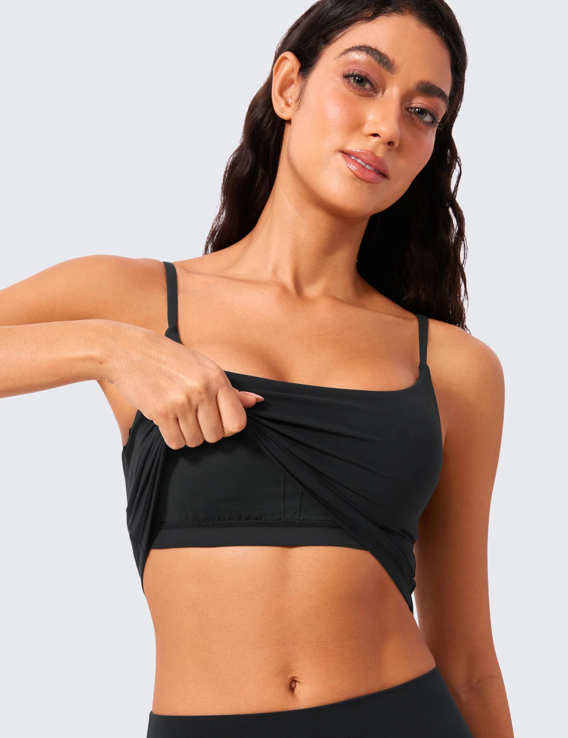 CRZ YOGA Butterlift Donna Collo Rotondo Longline Reggiseno Sportivo Schiena a U Allenamento Crop Top