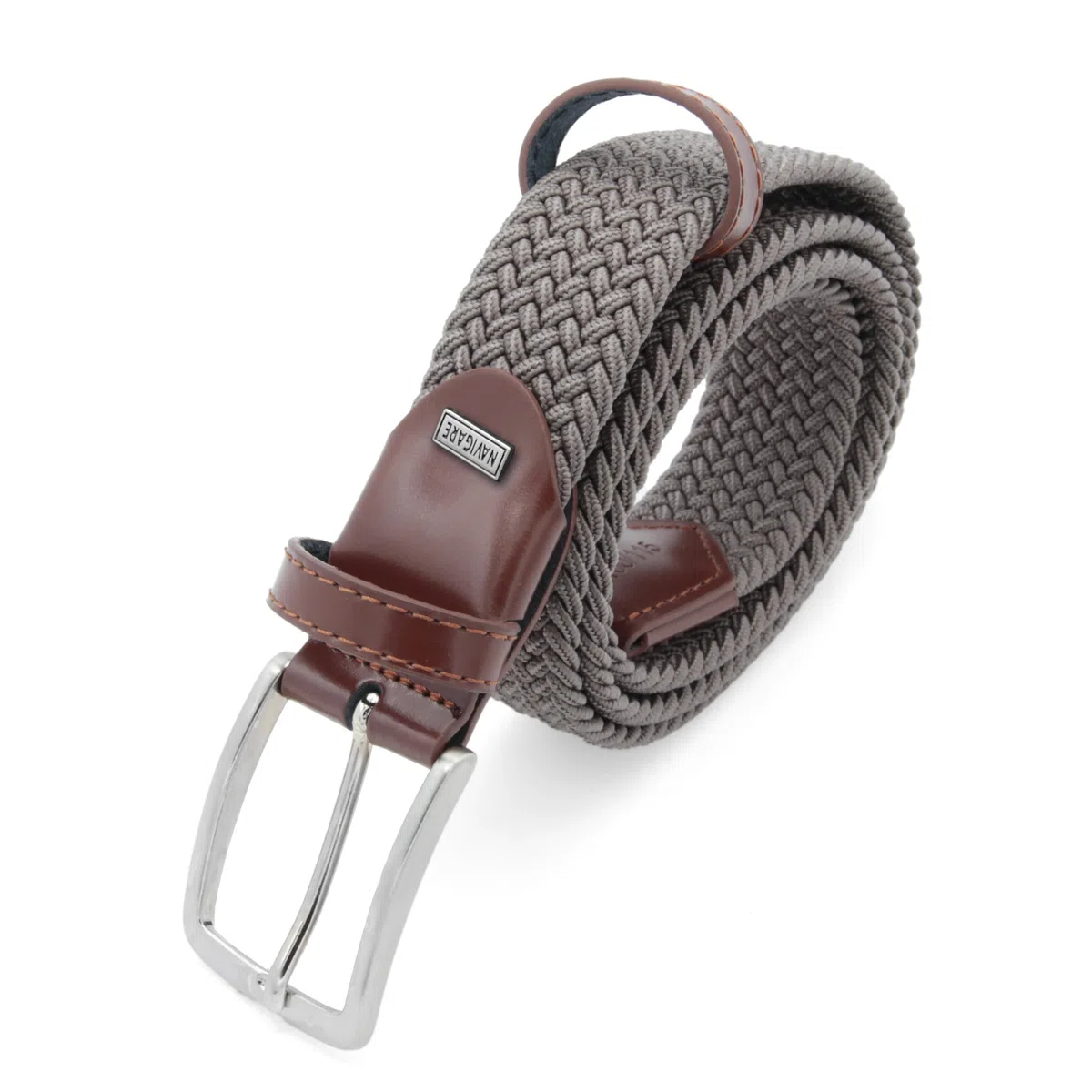 Navigare Cintura Elastica Intrecciata Made in Italy, Uomo e Donna, con Inserti in Vera Pelle