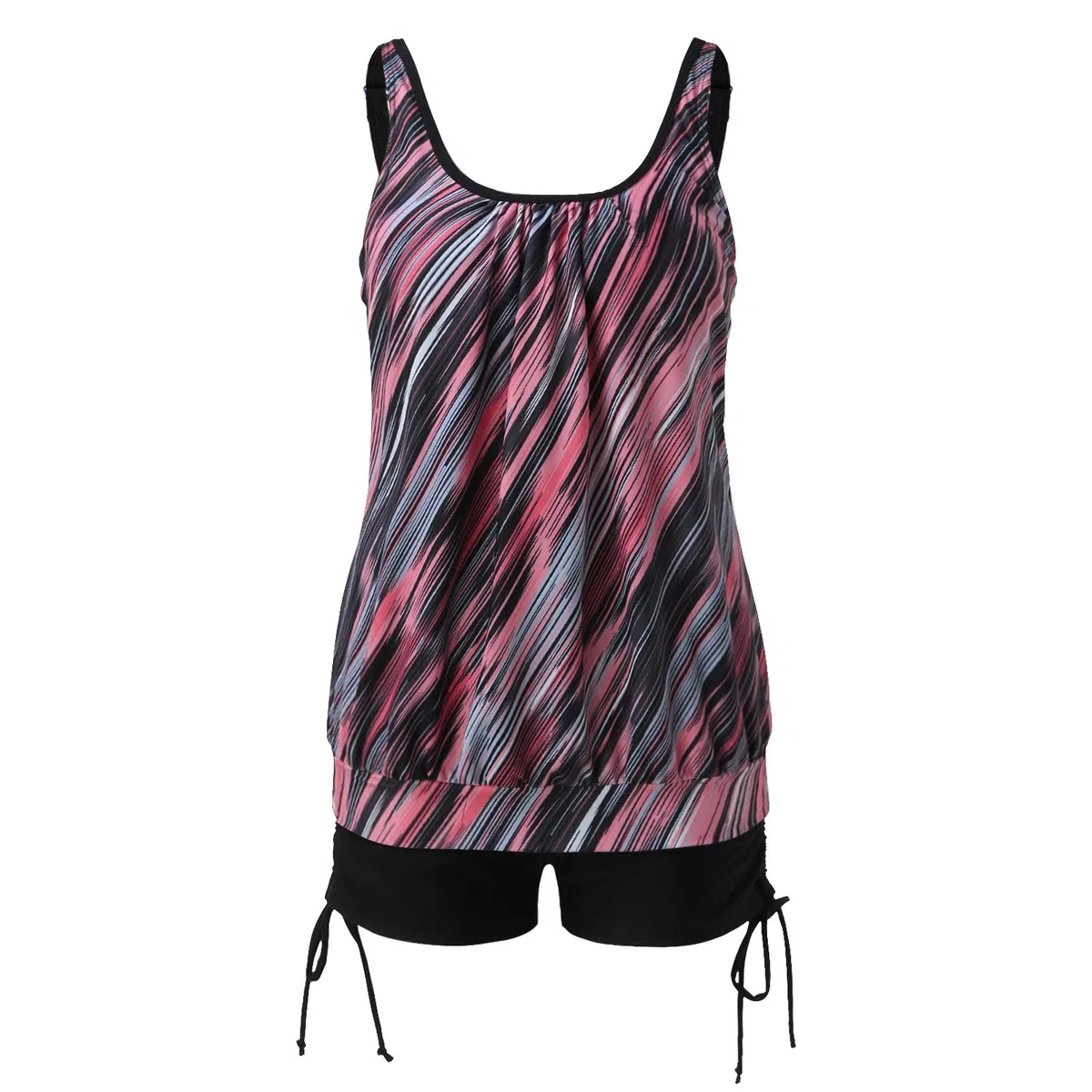 Generico Costume da Bagno 2 Pezzi Tankini Push up Donna Tankini Set Bagno Bikini Costumi da Mare Donna Costumi Mare Bikini Costume Piscina Curvy Beachwear Sportivo Swimwear