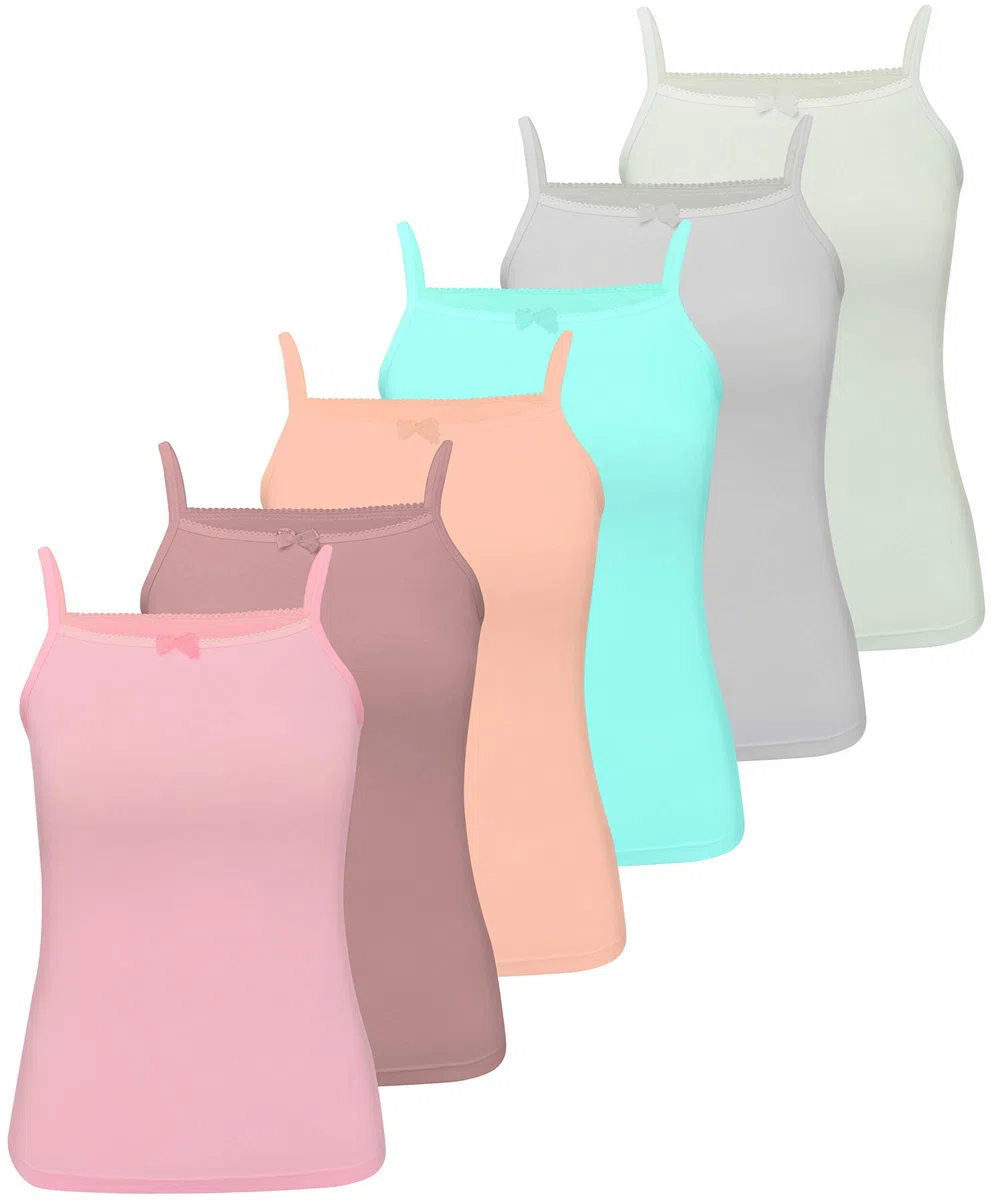 LOREZA ® 6 Cannottiera da Bambina in Cotone Canotta Intima 2-15 Anni