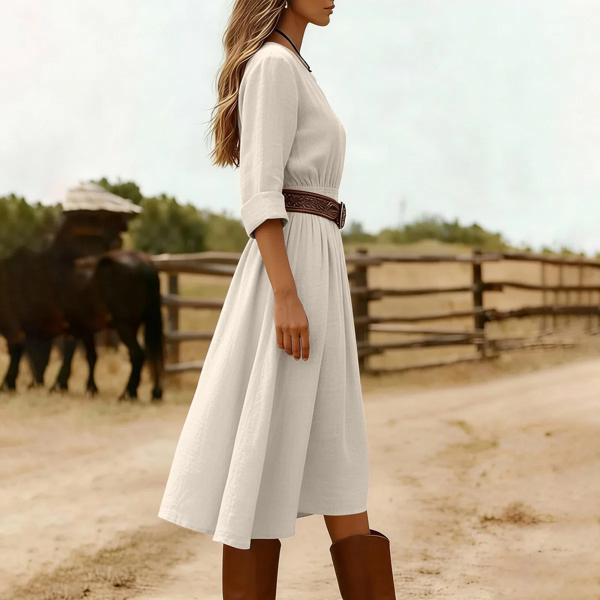 HAOLEI Vestito Bianco Donna Estivo Lino Manica Corta Vestito Lungo Tinta Unita Abiti da Spiaggia in Lino di Cotone Abito Allentato Casual Vacanza Festa Copricostume Mare per la Primavera e L'Estate