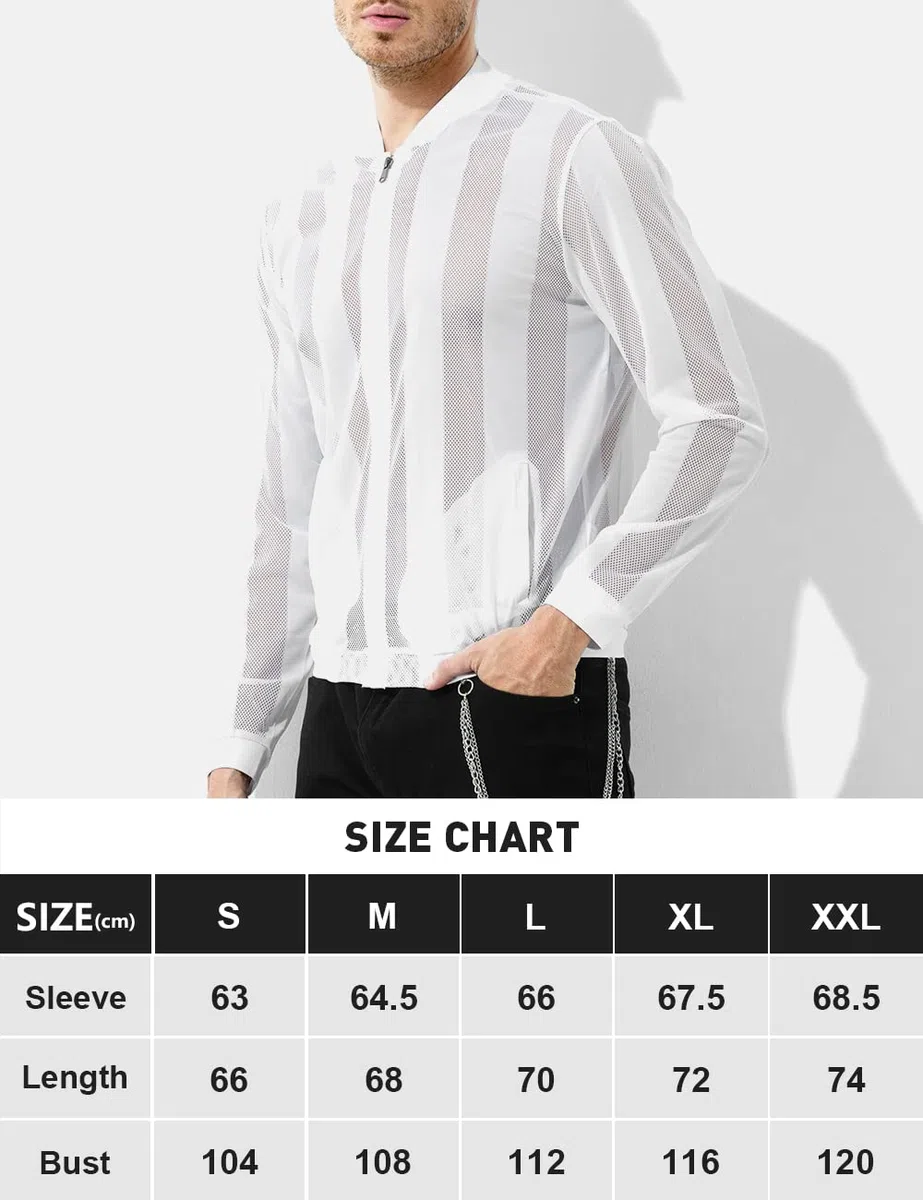 Casey Kevin Maglia Lunga Trasparente Uomo Rete - Intimo Sexy - Mesh Fishnet T-Shirt - Uomo Vedere Attraverso Camicia Party - Clubwear Party Night