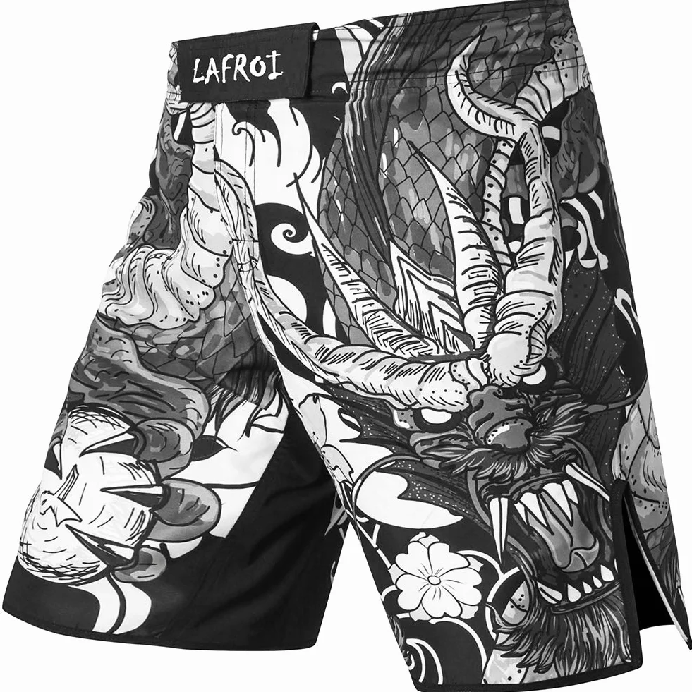 LAFROI QJK01 Pantaloni da MMA, Boxe, Cross Training e Altri Sport da Combattimento, con Coulisse e Tasca