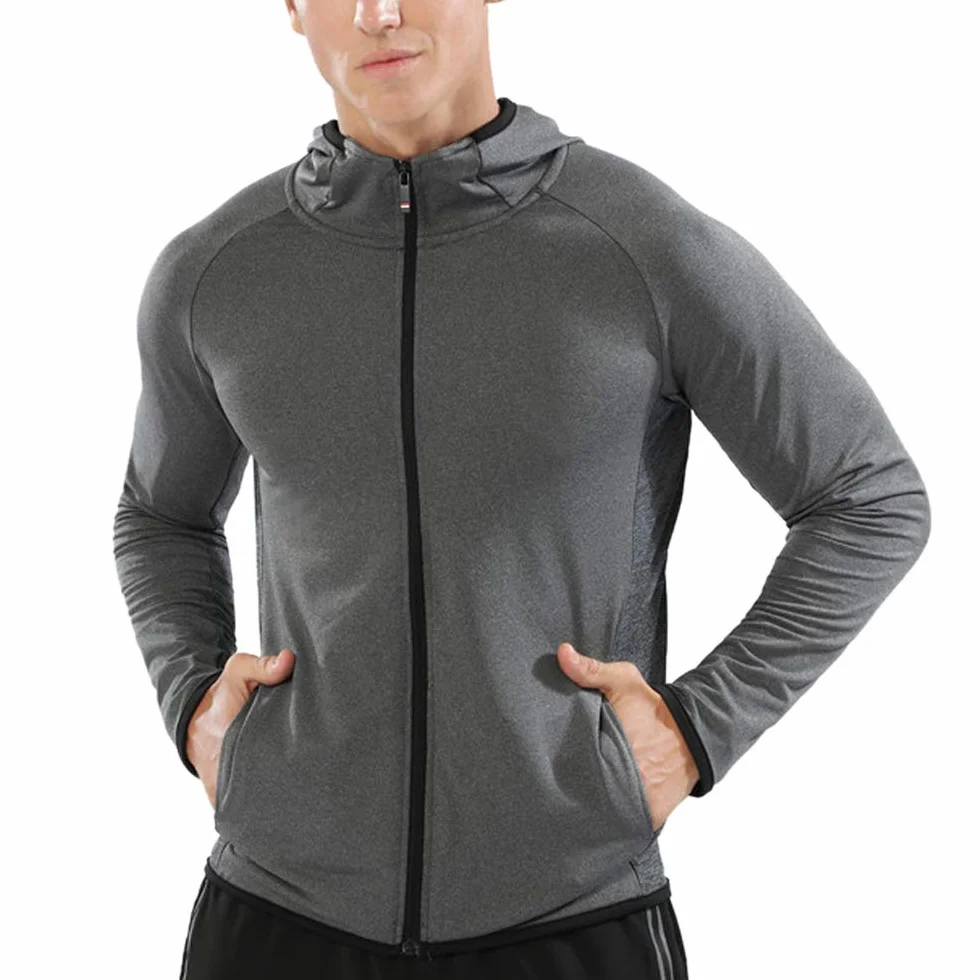 Muscle Alive Uomo Cerniera in Esecuzione Felpe con Cappuccio Sport Giacche Fitness Palestra Camicia Gli Sport Superiore