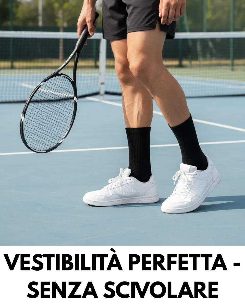 sockenkauf24 10 Paia Calze Sportive Uomo Donna Calzini Tennis Spugna Rinforzati Crew Socks