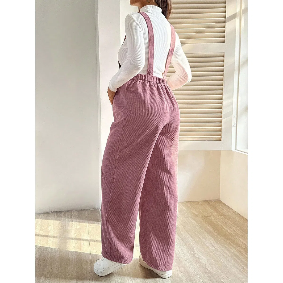 Tuta premaman in morbido velluto a coste, elastica e comoda, per l'inverno, gravidanza, alla moda e da indossare tutti i giorni, in velluto a coste