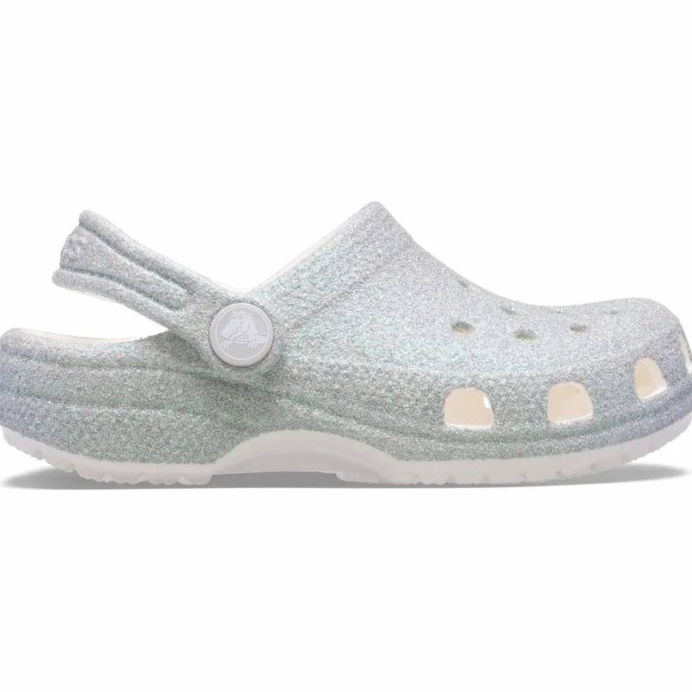 Crocs Classic Iridescent Glitter Cgk, Zoccoli Unisex - Bambini e Ragazzi, Bianco, 30/31 EU