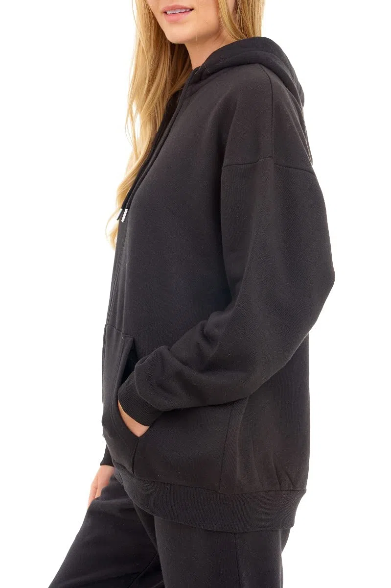 M17 Felpa con Cappuccio Casual da Donna con Cerniera Oversize Riciclata (S, Grigia)