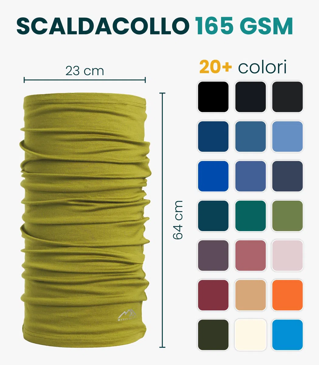 Merino.tech Scaldacollo Lana Merino - Foulard Uomo Lana Merino per Uomo e Donna
